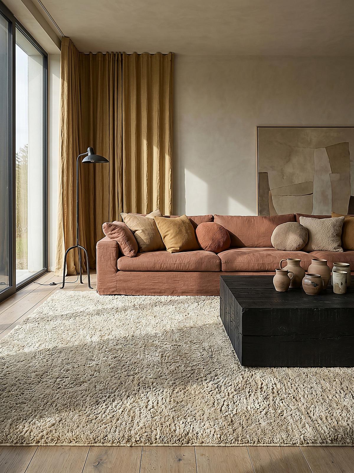TEPPICH LYNE, einfarbig, Beige, 200 x 290 cm - Beige, Textil (290/200cm) - KADIMA DESIGN