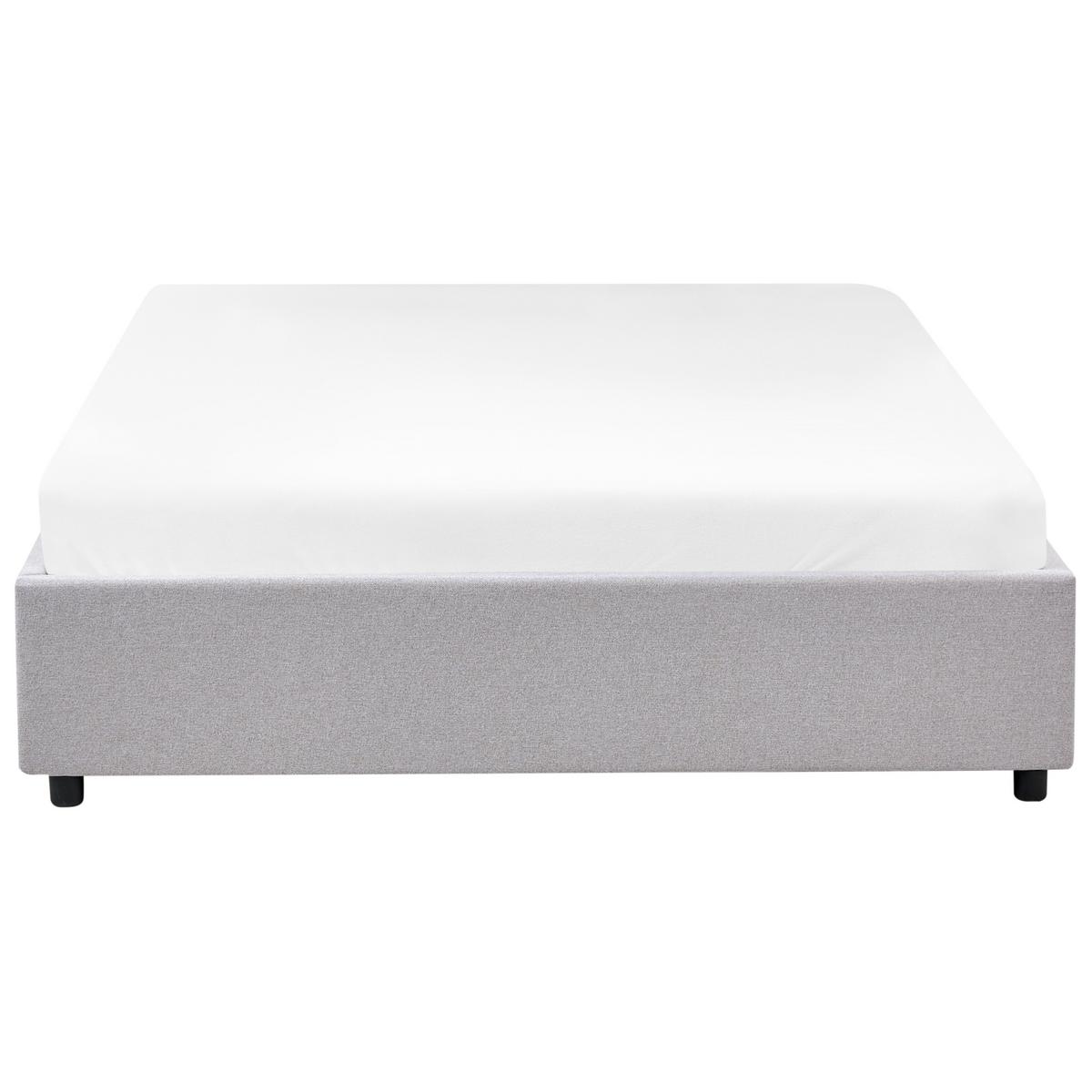 BETT 140/200 cm Hellgrau Prades - Hellgrau, Textil (140/200cm) - Beliani