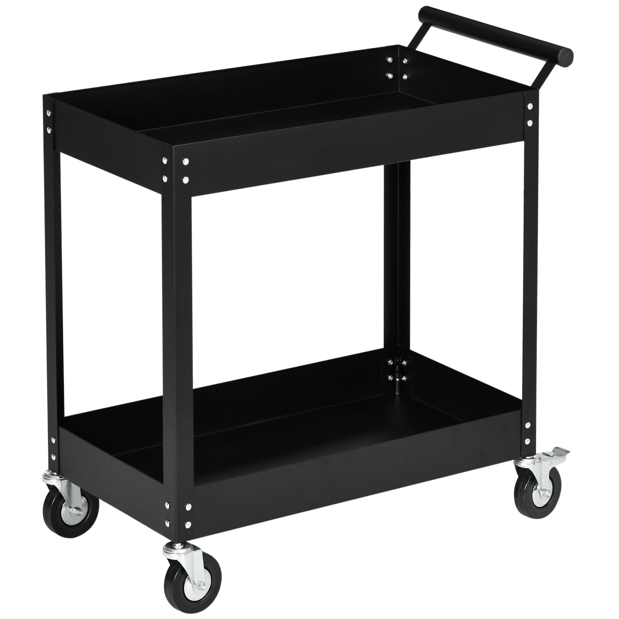 WERKSTATTWAGEN Kaltgewalzter Stahl Schwarz - Schwarz, Metall (38/84/84.5cm) - DURHAND