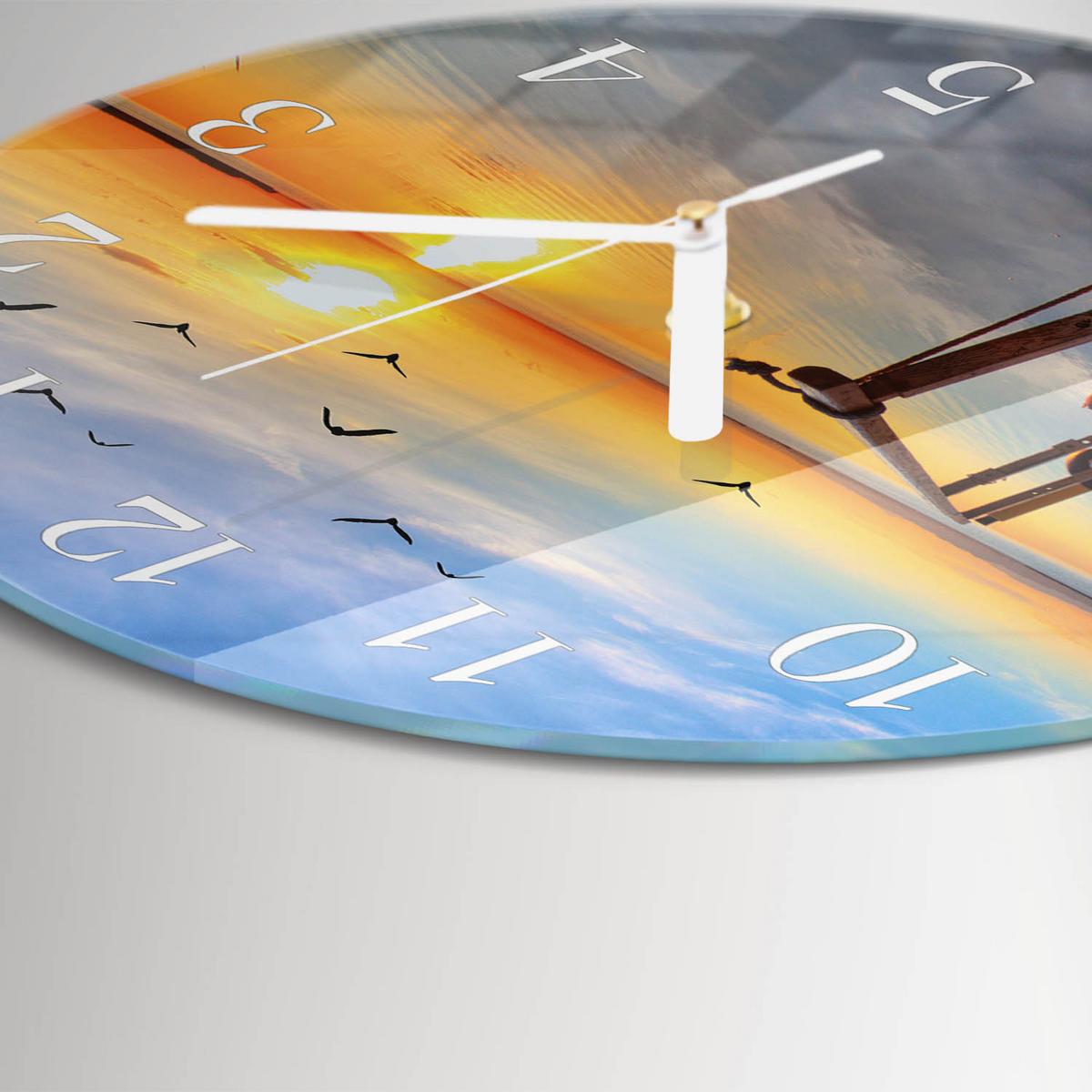 WANDUHR aus Glas Ø30 cm - Pier - Multicolor, Glas (30/30/0.4cm) - TULUP