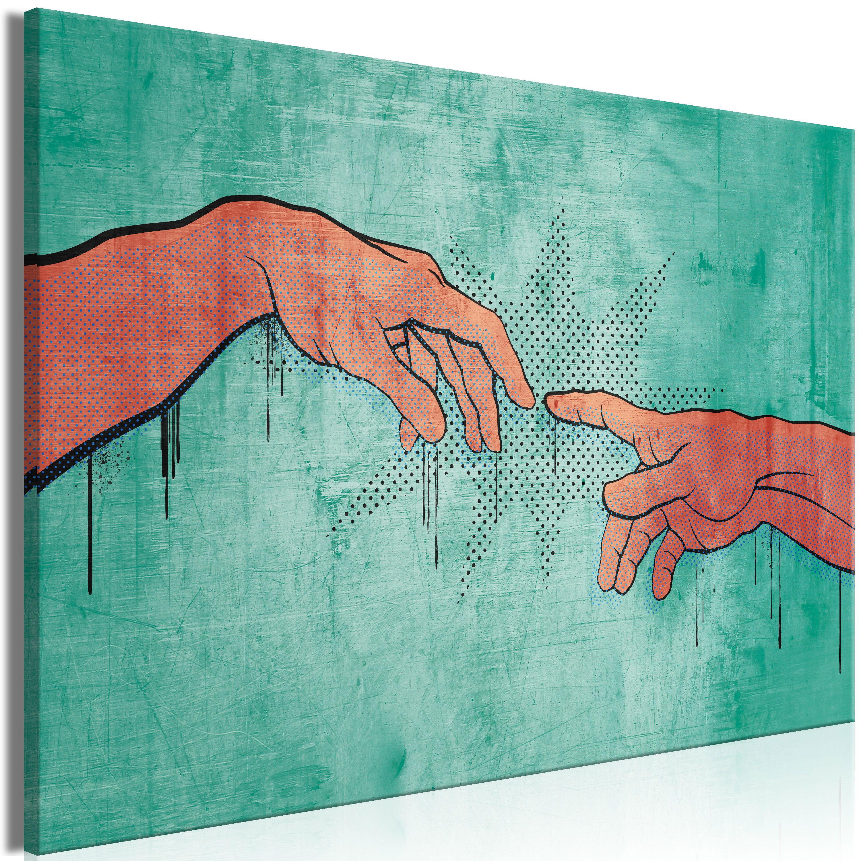 KUNSTDRUCK Grün 90/60 cm - Braun/Grün, Textil (90/60cm) - KUNSTLOFT