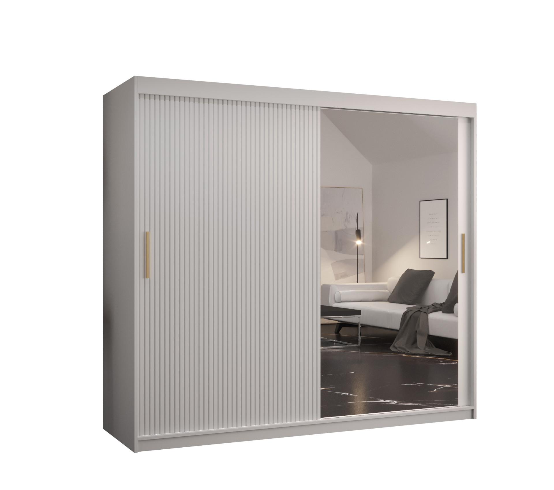 SCHWEBETÜRENSCHRANK 200/200/62 2-türig - Goldfarben/Weiß, Holz/Kunststoff (200/200/62cm) - MÖBEL KRYSPOL