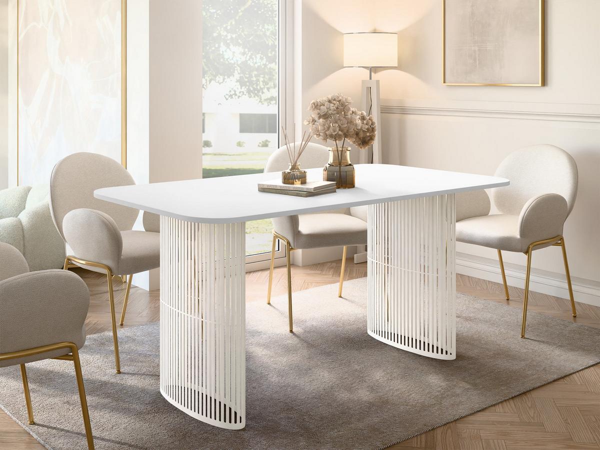 ESSTISCH Arcadia Cashmere 160 - Kaschmir/Weiß, Holzwerkstoff/Metall (90/160/76cm) - MIRJAN24