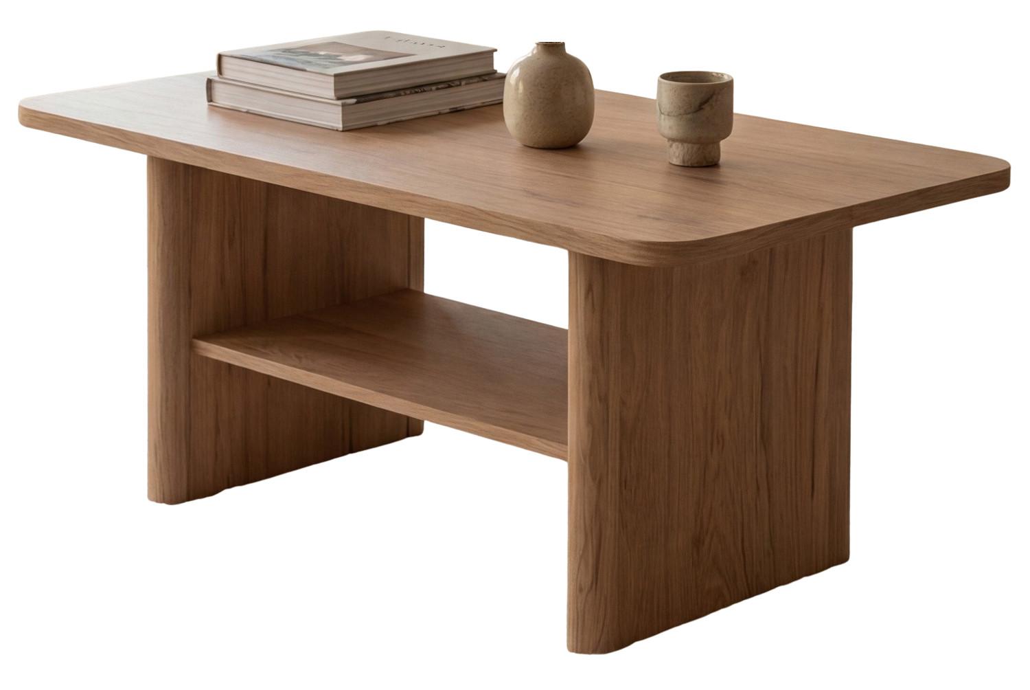 COUCHTISCH Hickory Walnuss 90 x 56 cm, Wohnzimmertisch mit Ablage - Walnussfarben, Holzwerkstoff (56/90/42cm) - Furn.Design