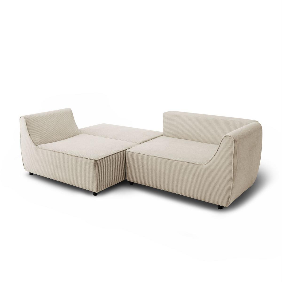 SOFA ASPEN Zweisitzer mit Schlaffunktion, Anafi 22 - Beige, Textil (267/94/95cm) - Lookway