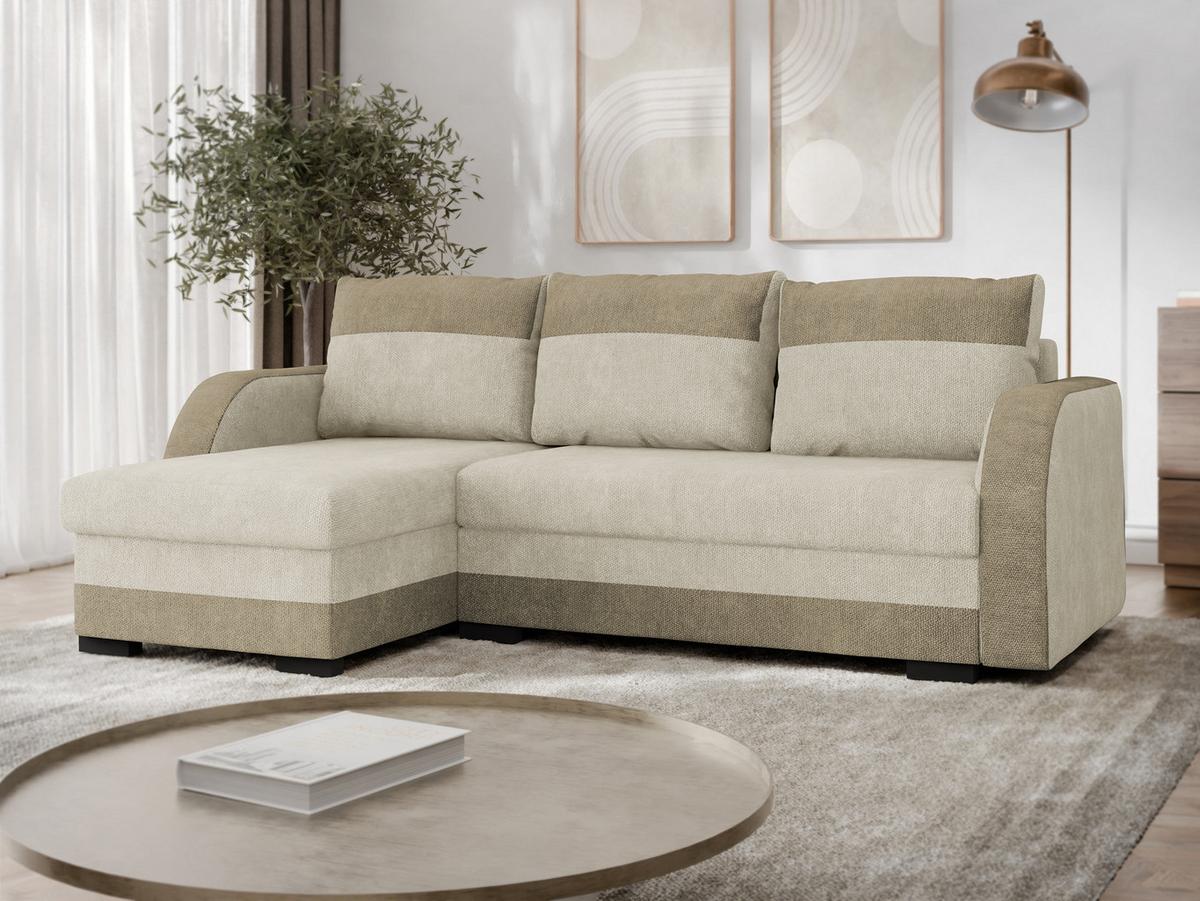 ECKSOFA Jozef - Sandfarben/Creme, Holz/Textil (230/140cm) - MIRJAN24