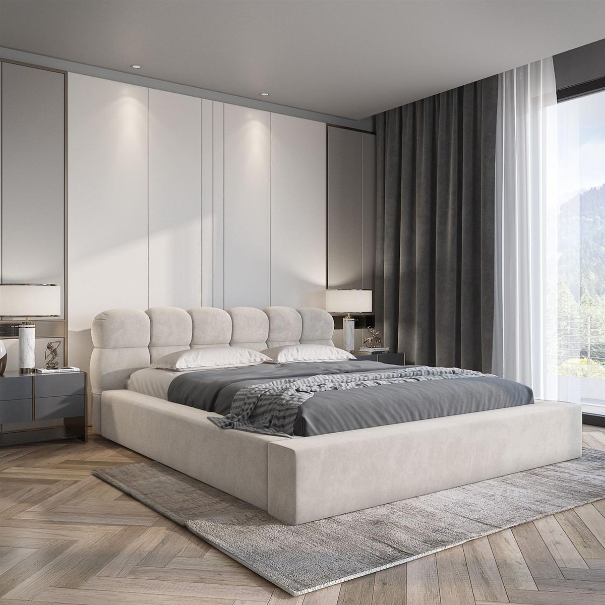 POLSTERBETT Grove In Ditra - Beige, Holzwerkstoff/Textil (140/200cm) - Fun Möbel