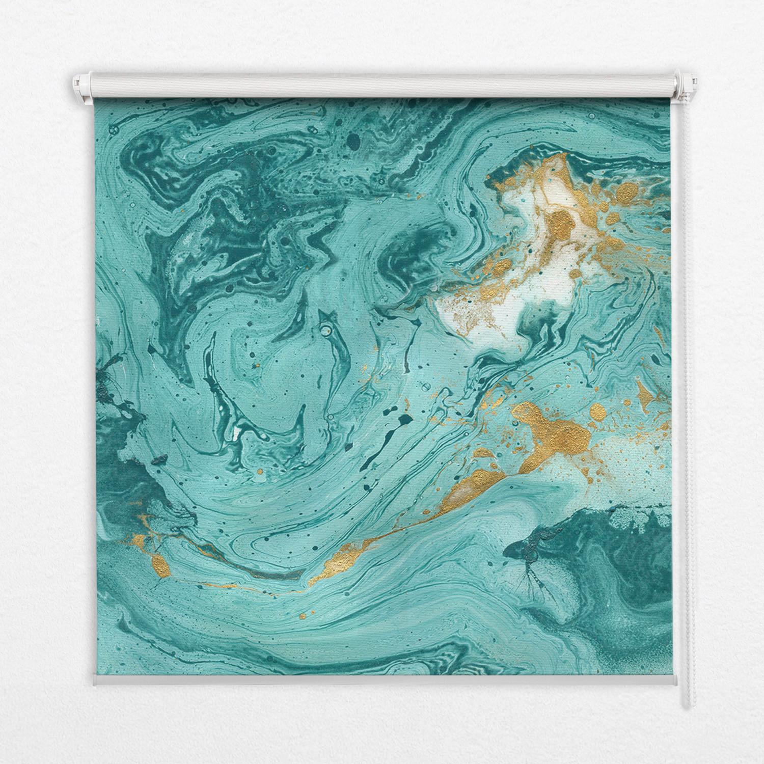 INNENROLLO - Fensterrollo - Rollo - 80x180 cm - Türkis-Granit - Türkis, Kunststoff (80/180/0.5cm) - TULUP