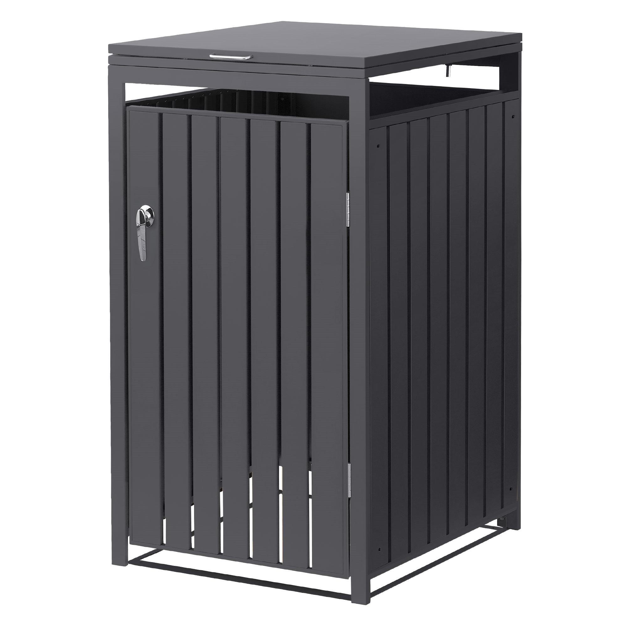 MÜLLTONNENBOX 1er Anthrazit - Anthrazit, Metall (68/120/80cm) - ML-DESIGN