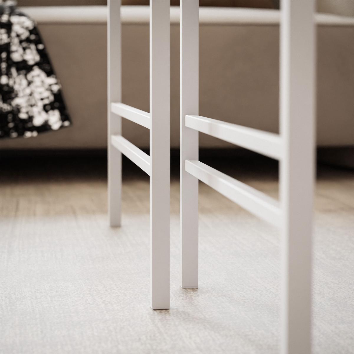 COUCHTISCH Wotan Eiche Weiße Rahmen - Naturfarben/Weiß, Holzwerkstoff (70/70/46cm) - Idohome