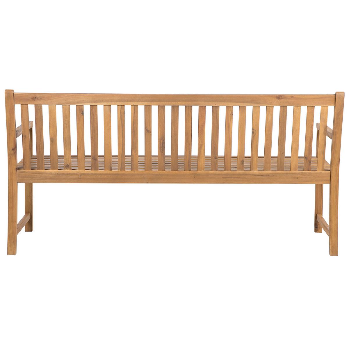 GARTENBANK zertifiziertes Holz hellbraun 180 cm Vivara - Hellbraun, Holz (180/88/67cm) - Beliani