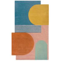 WOLLTEPPICH HALLEIN, abstrakt, aus Wolle, Bright-Bunt, 150 x 240 cm - Multicolor/Hellblau, Textil (240/150cm) - KADIMA DESIGN