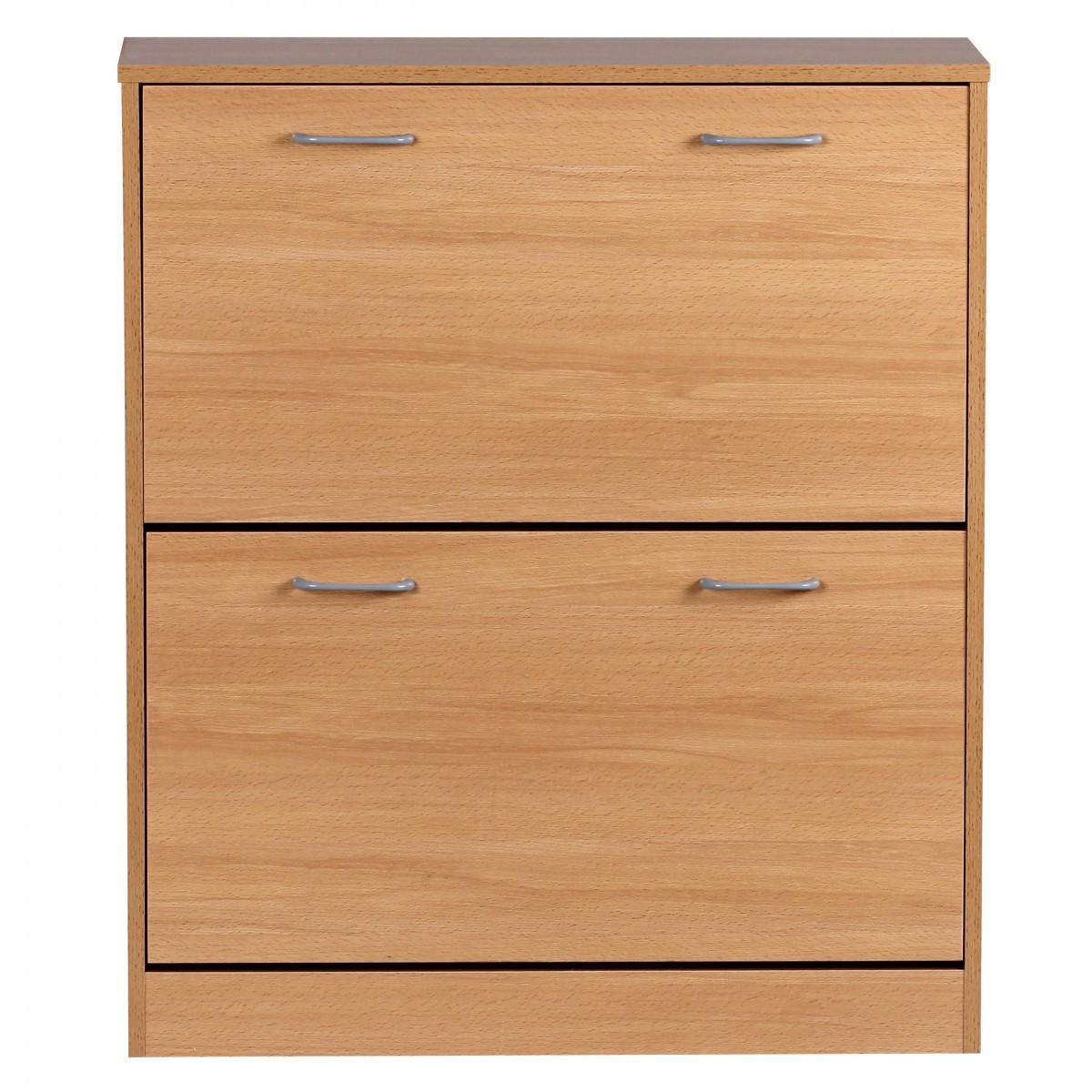 SCHUHREGAL Holz für 20 Paar Schuhe mit offenen Fächern, Beige 75x24x87 cm - Beige/Braun, Holz/Kunststoff (75/87/24cm) - KADIMA DESIGN