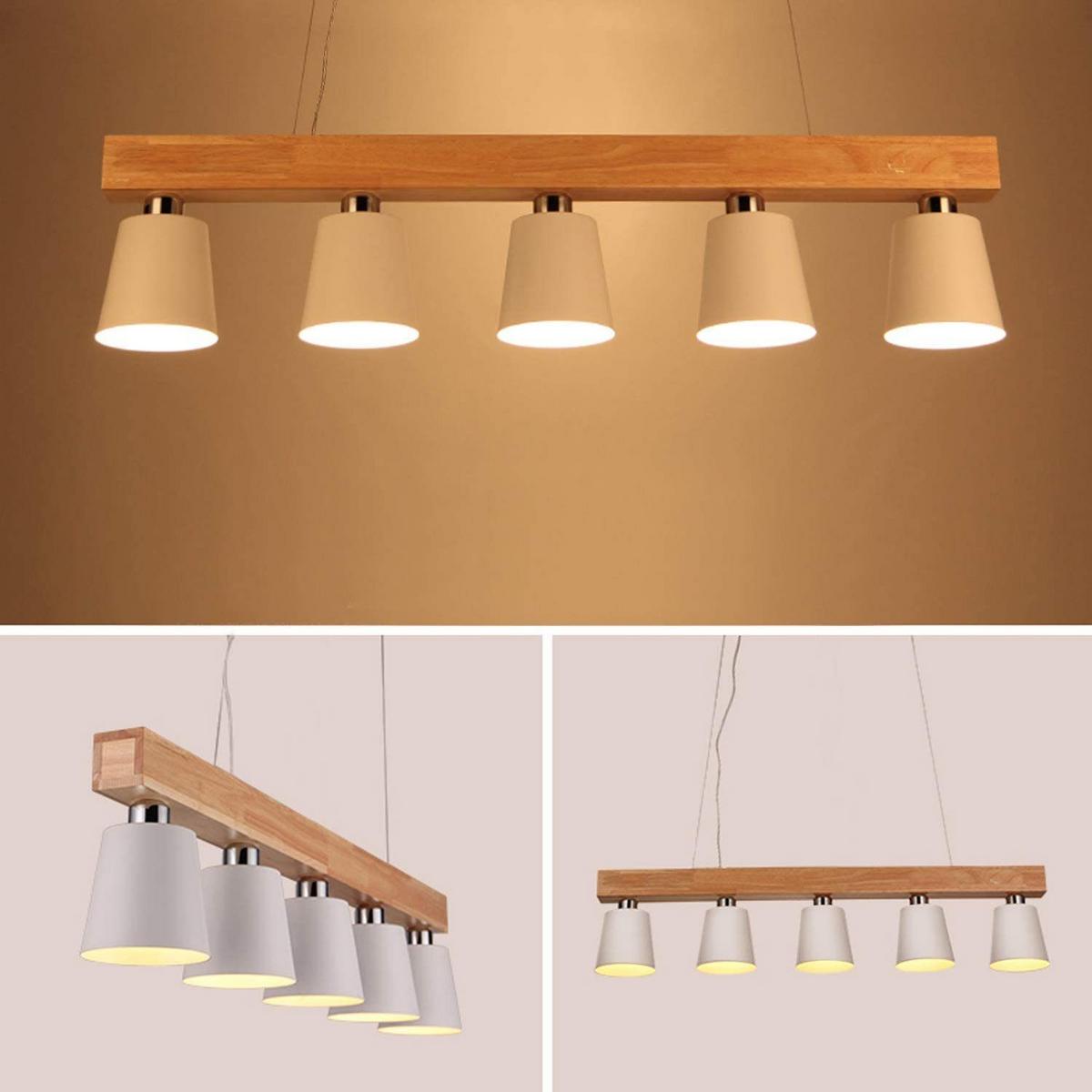 PENDELLEUCHTE Formel 5-flammig 100/24/13 cm - Weiß, Holzwerkstoff (100/24/13cm) - Nettlife