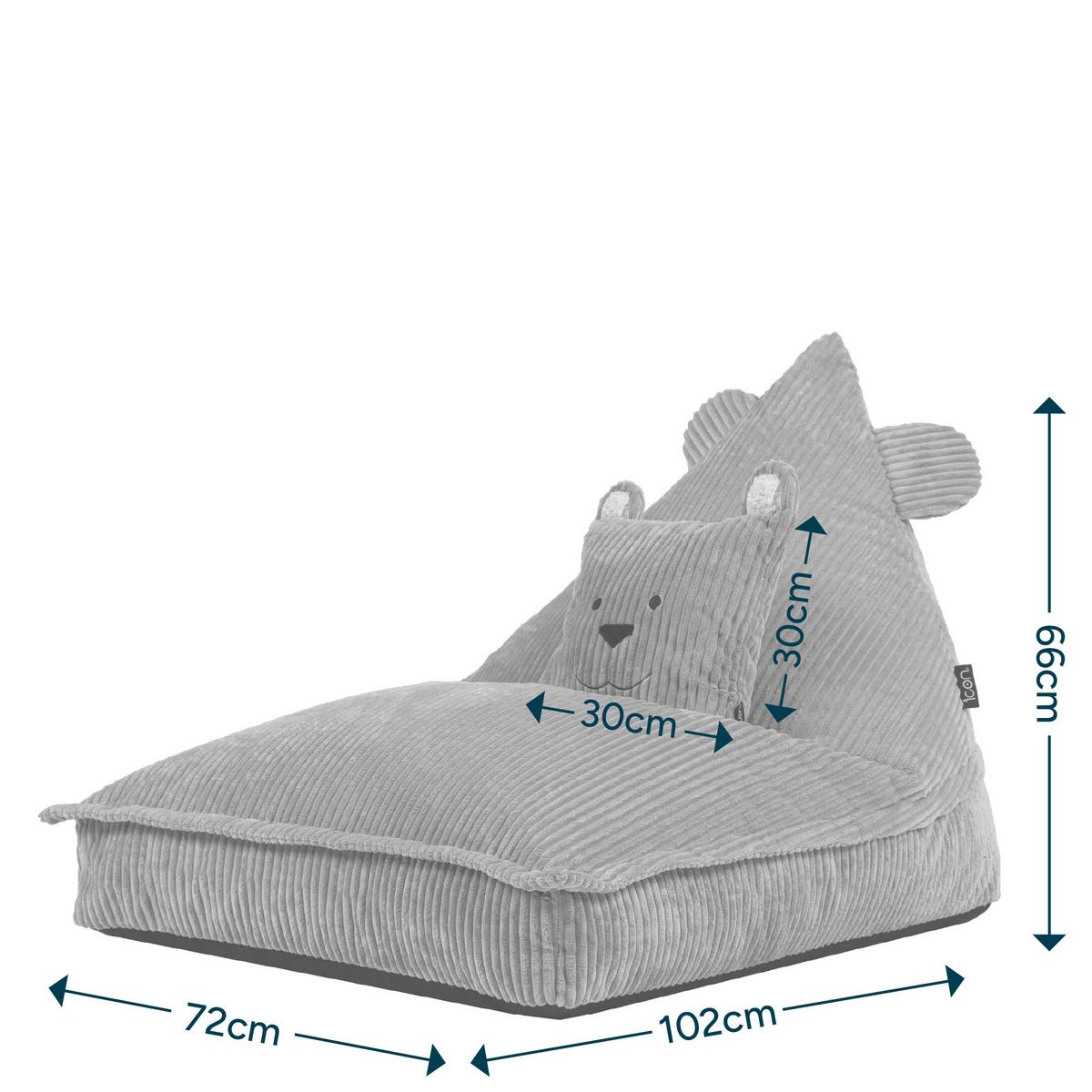KINDERSITZSACK mit Kissen Bär Cord - Braun, Textil (72/66/102cm) - icon