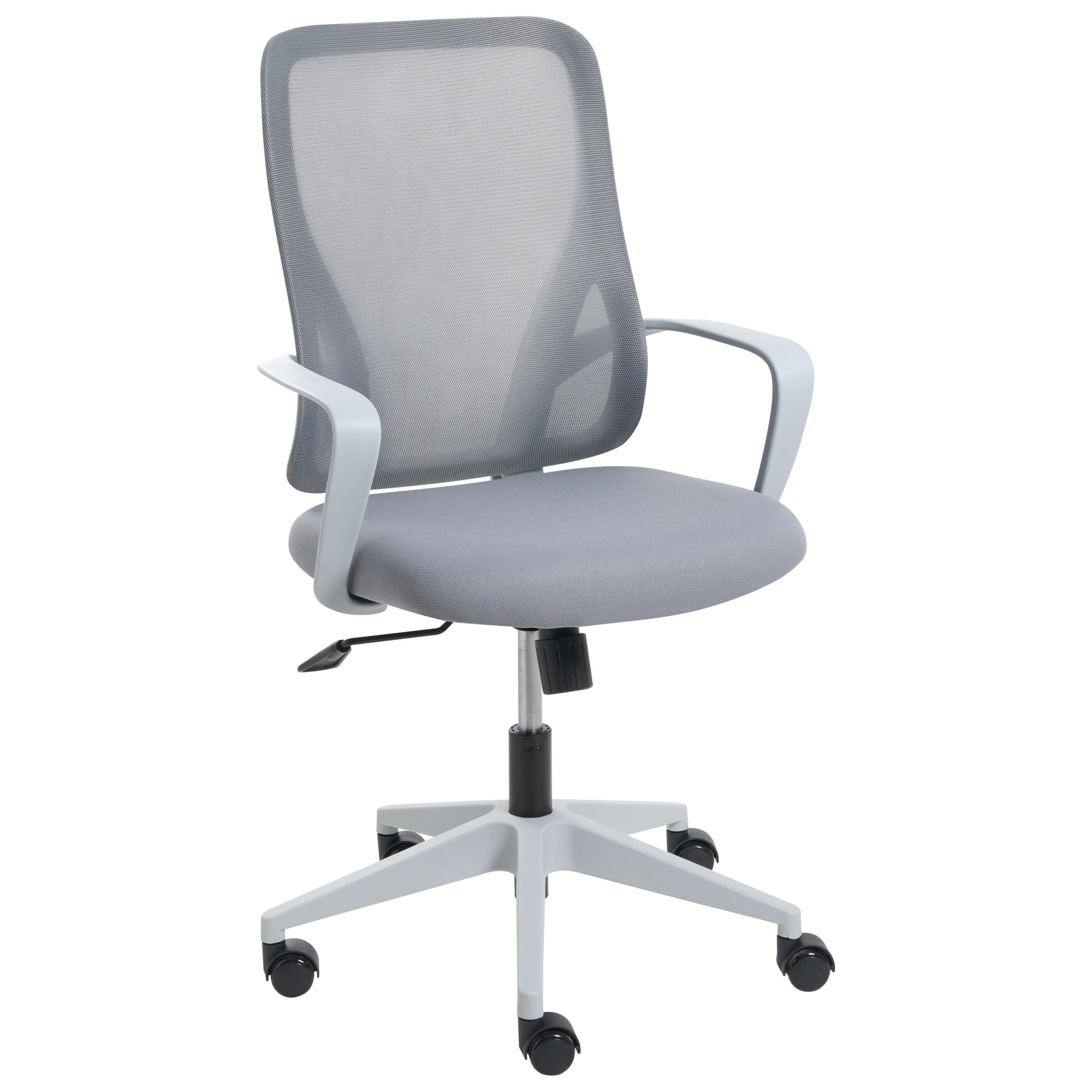 BÜROSTUHL Hellgrau Luma - Hellgrau/Grau, Textil (60/98/60cm) - Beliani