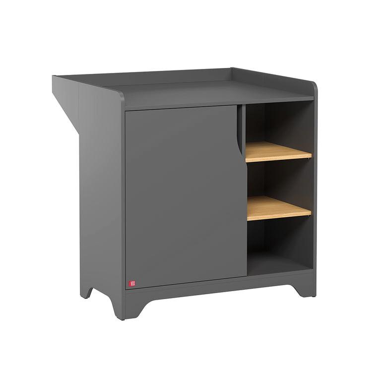 KOMMODE Grau und Holz - Grau, Holzwerkstoff (88.5/89.5/44cm) - Petits-meubles