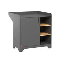 KOMMODE Grau und Holz - Grau, Holzwerkstoff (88.5/89.5/44cm) - Petits-meubles