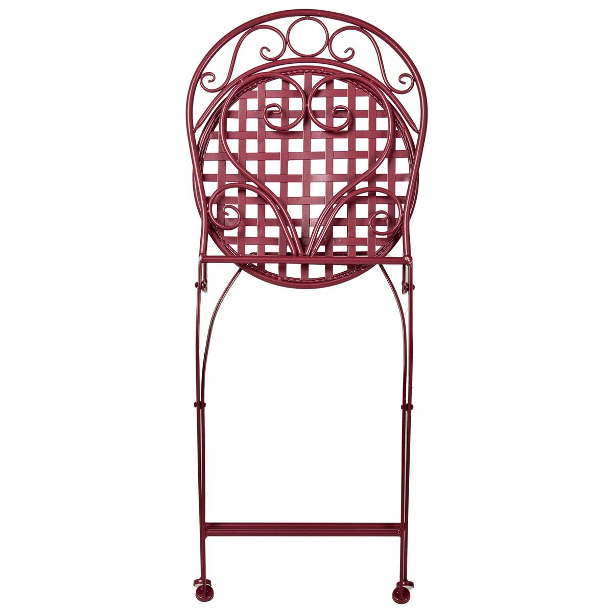 GARTENSTUHL 2er-Set Burgunderrot Albinia - Rot, Metall (42/94/55cm) - Beliani