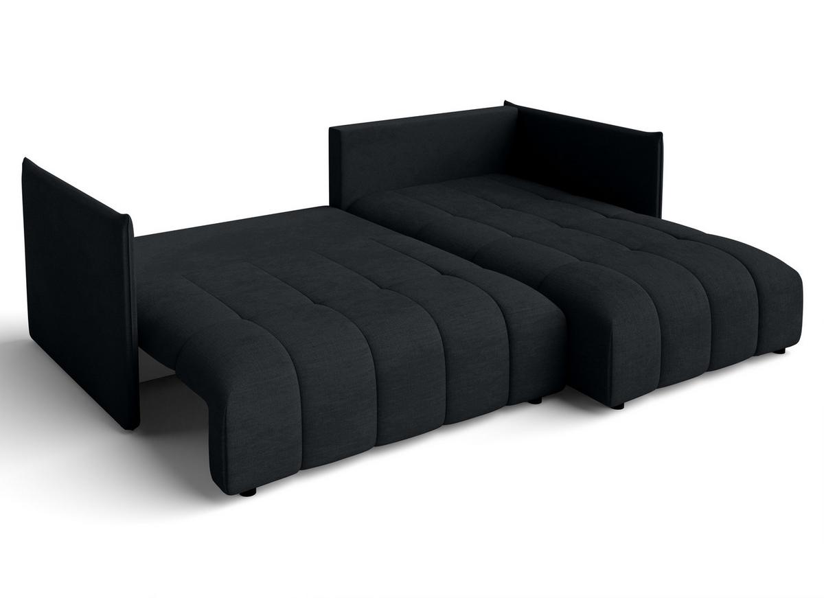 ECKSOFA L Form Cosmova Schwarz 248/180/83 cm mit Schlaffunktion - Schwarz, Kunststoff/Textil (248/180cm) - AX Living