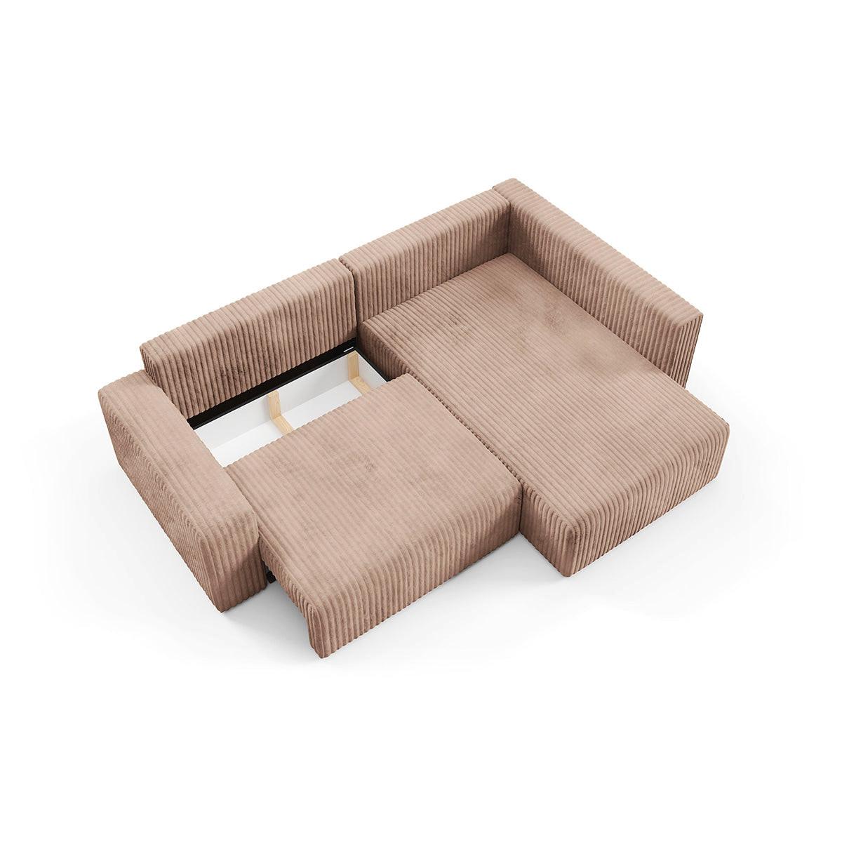 ECKSOFA Angela 4 Sitzplätze Hellbraun - Braun, Holz (245/182cm) - Petits-meubles