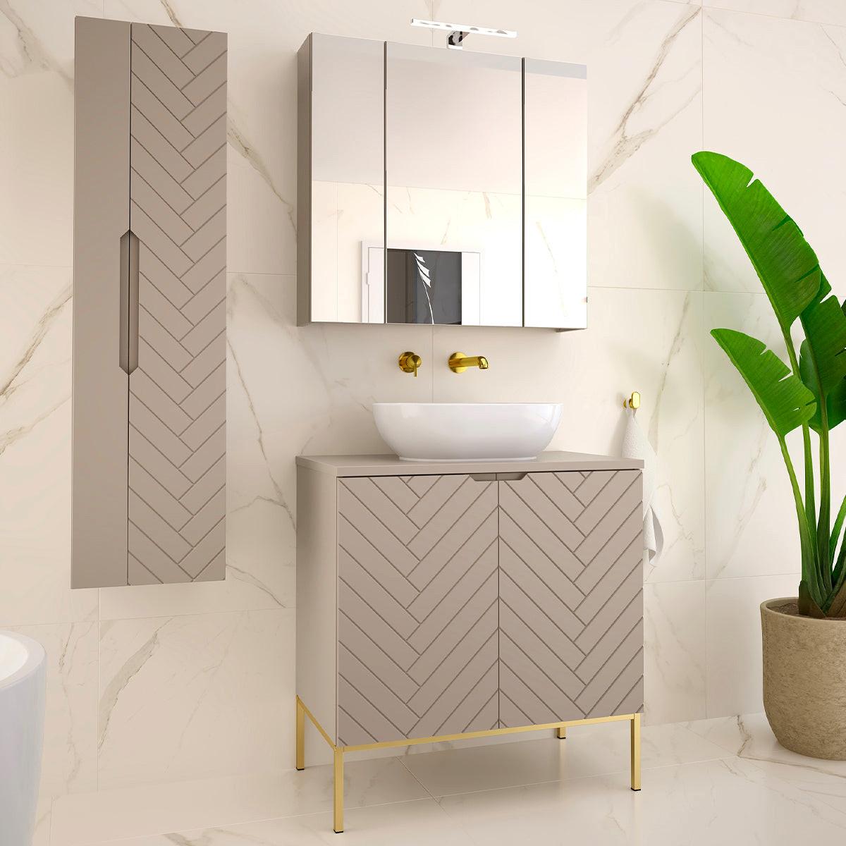 HÄNGESÄULE Daria Kaschmir - Beige, Holzwerkstoff (34.5/130/31.8cm) - Petits-meubles