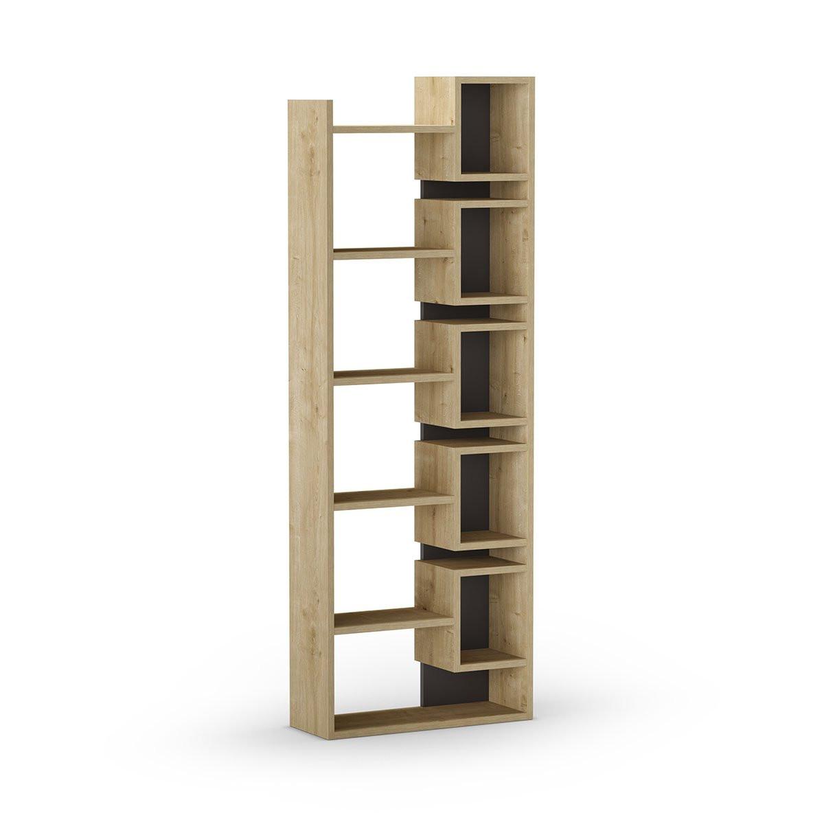 REGAL Design H168,5 cm - Eladi - Eiche Bianco/Anthrazit, Holzwerkstoff (22/168.5/60.4cm) - Calicosy