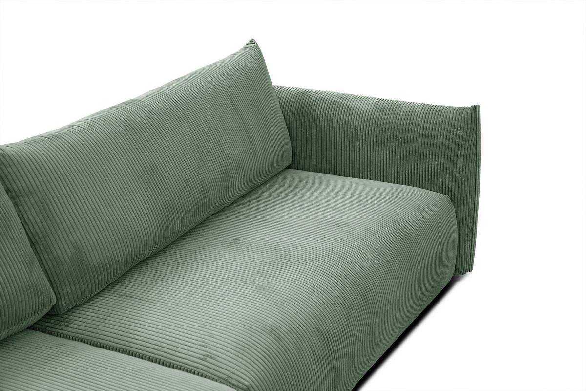 ECKSOFA TAUER 5-Sitzer, mintgrün - Schwarz/Mintgrün, Holzwerkstoff/Kunststoff (174/292cm) - Wozimo