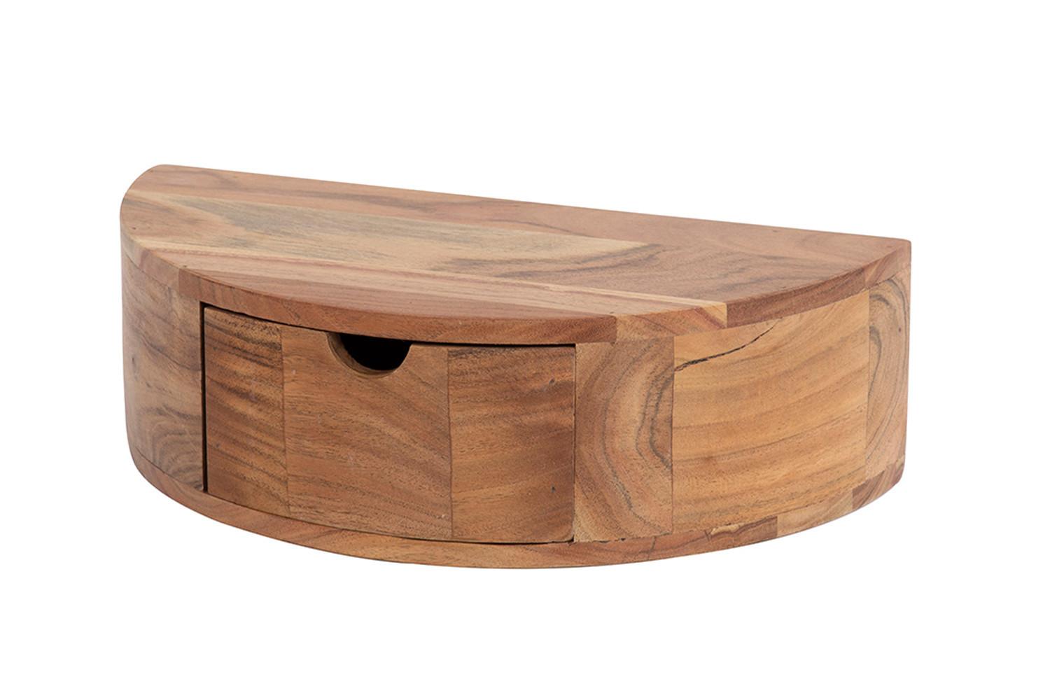 NACHTTISCH CAVE Holz Akazie - Zwetschgeholzfarben, Holz (40/12/20cm) - KAWOLA
