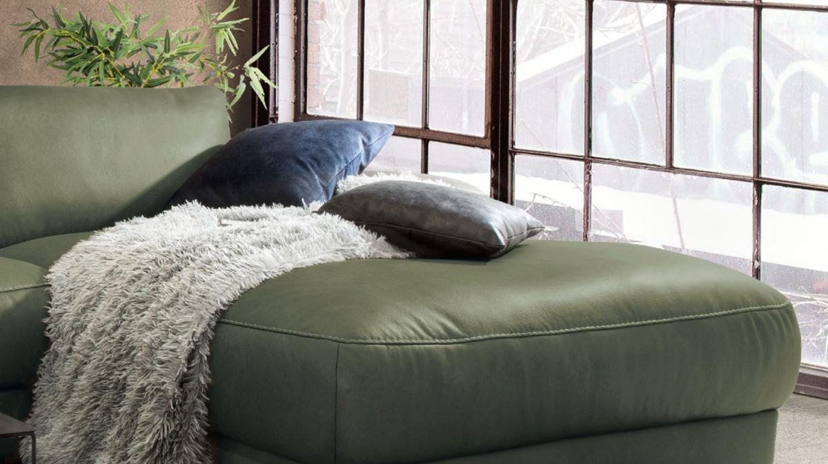 ECKSOFA MOTORISCHER RELAXFUNKTION LOLA Dunkelgrün Leder Relaxfunktion - Dunkelgrün/Schwarz, Leder (233/178cm) - KAWOLA