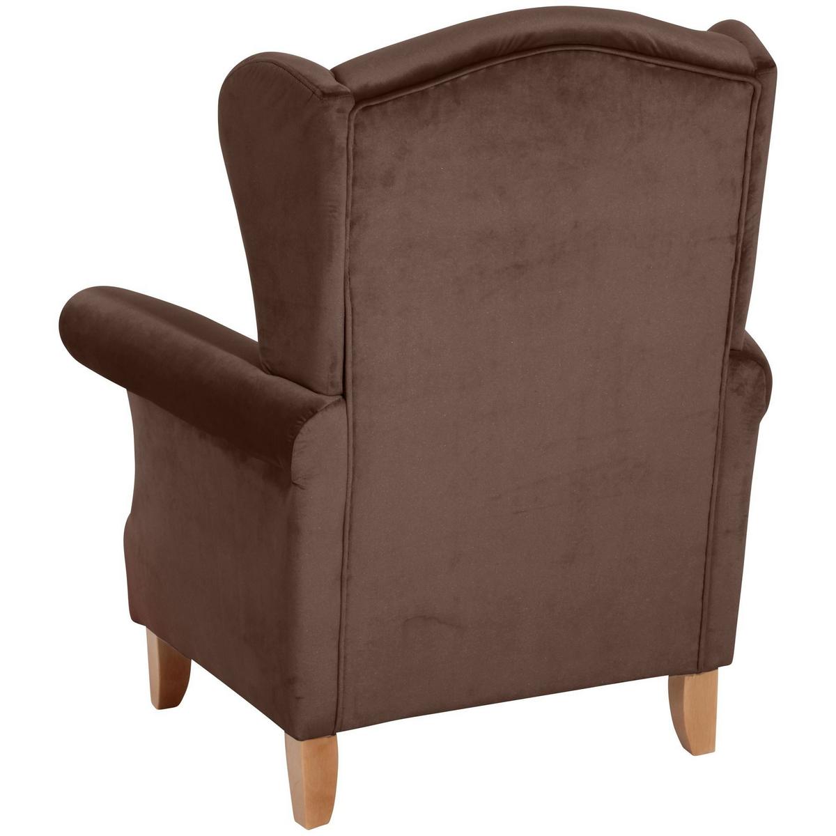 OHRENSESSEL Katria Bezug Samtvelours Buche natur / braun - Braun, Kunststoff (88/108/84cm) - 58aufmkessel