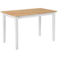 ESSTISCH 120/75/74 cm Weiß, Hellbraun Rechteckig Houston - Weiß, Holz (120/75/74cm) - Beliani