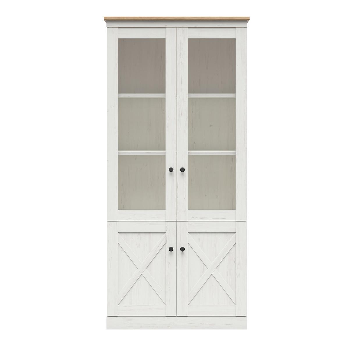 GESCHIRRSCHRANK Victoria Weiß und Holz - Weiß, Holzwerkstoff (93/200/43cm) - Petits-meubles