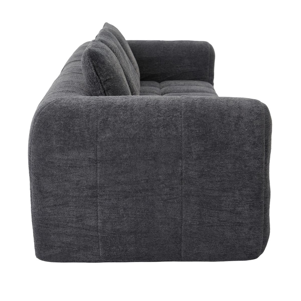 4-SITZER SOFA Modulares Dunkelgrau Samtstoff 260cm Montagefrei - Dunkelgrau, Textil (260/70/95.5cm) - Urban Meuble