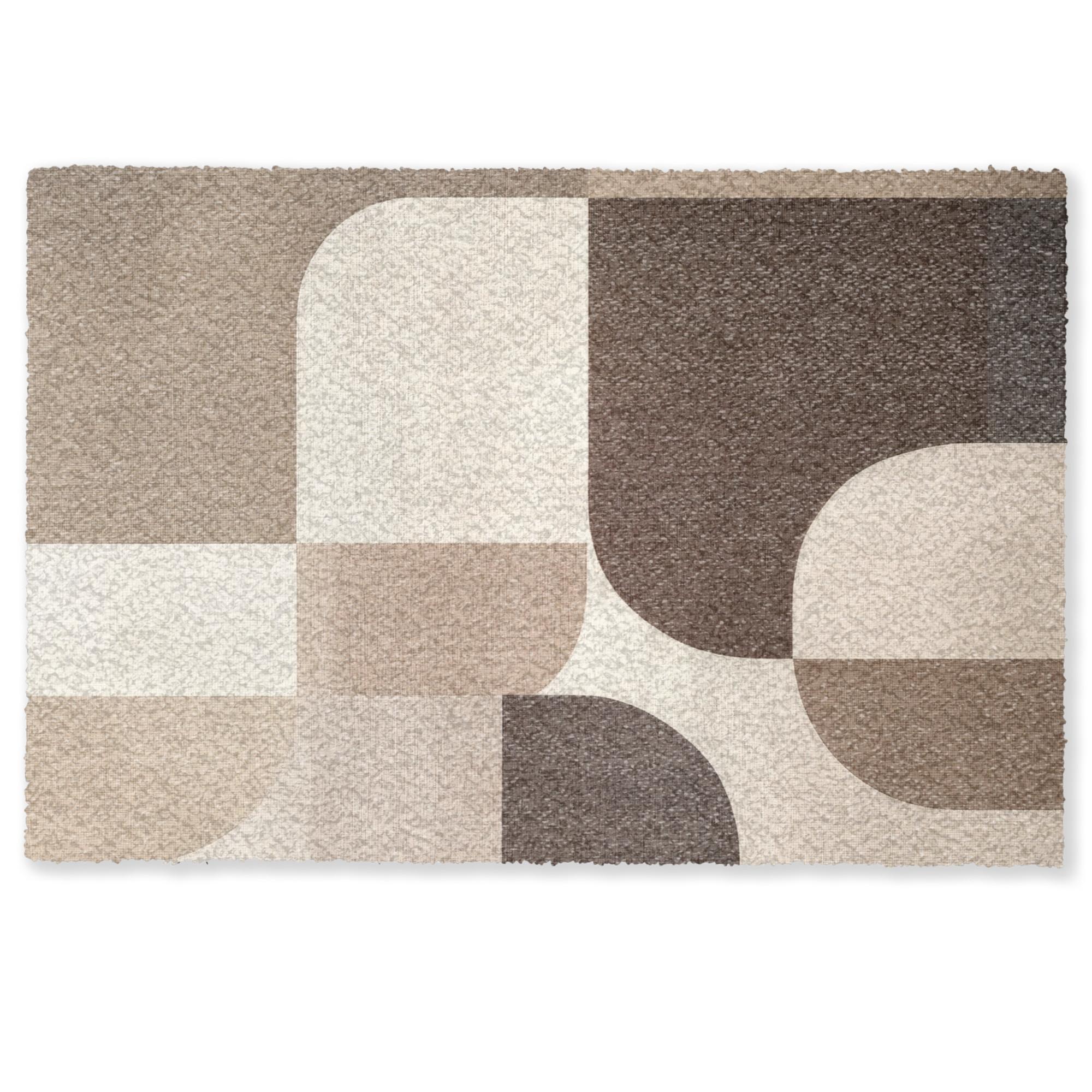 FUSSMATTE Geometrisch - Gewebte Struktur - Modern Fußabtreter 90x60 cm - Beige, Kunststoff (90/0.4cm) - MuchoWow
