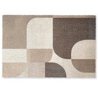 FUSSMATTE Geometrisch - Gewebte Struktur - Modern Fußabtreter 90x60 cm - Beige, Kunststoff (90/0.4cm) - MuchoWow