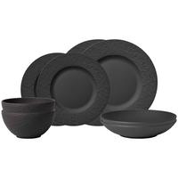 EINSTEIGER-SET Manufacture Rock schwarz 8-tlg. - Schwarz, Keramik (2/2/2cm) - Villeroy & Boch