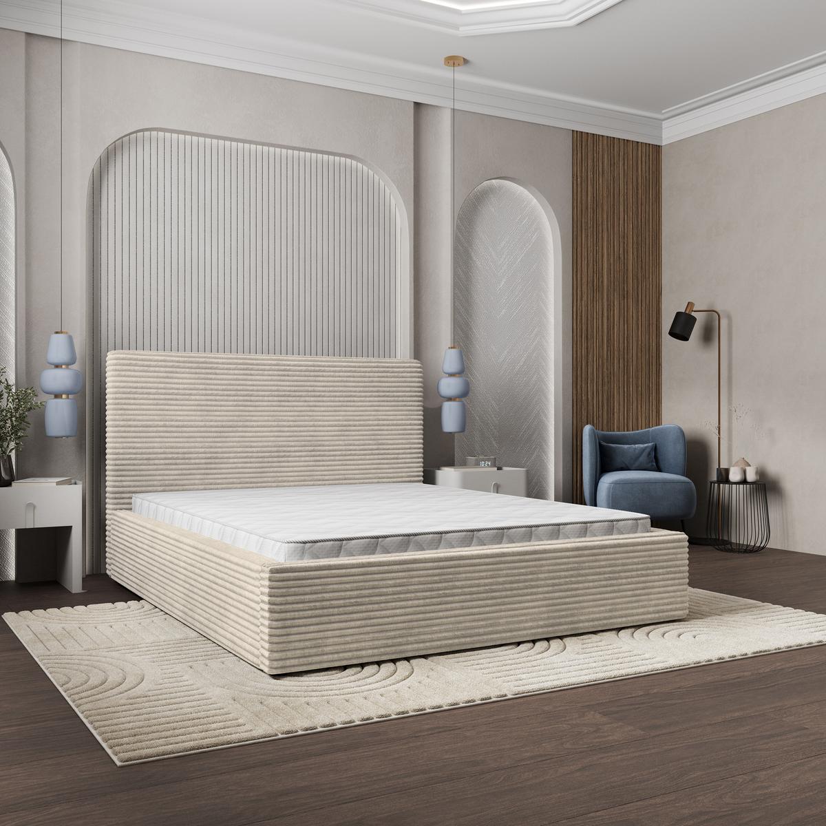 POLSTERBETT MIRETTI 180x200 cm mit Bettkästen - Creme - Creme, Holz (180/200cm) - MASSENO