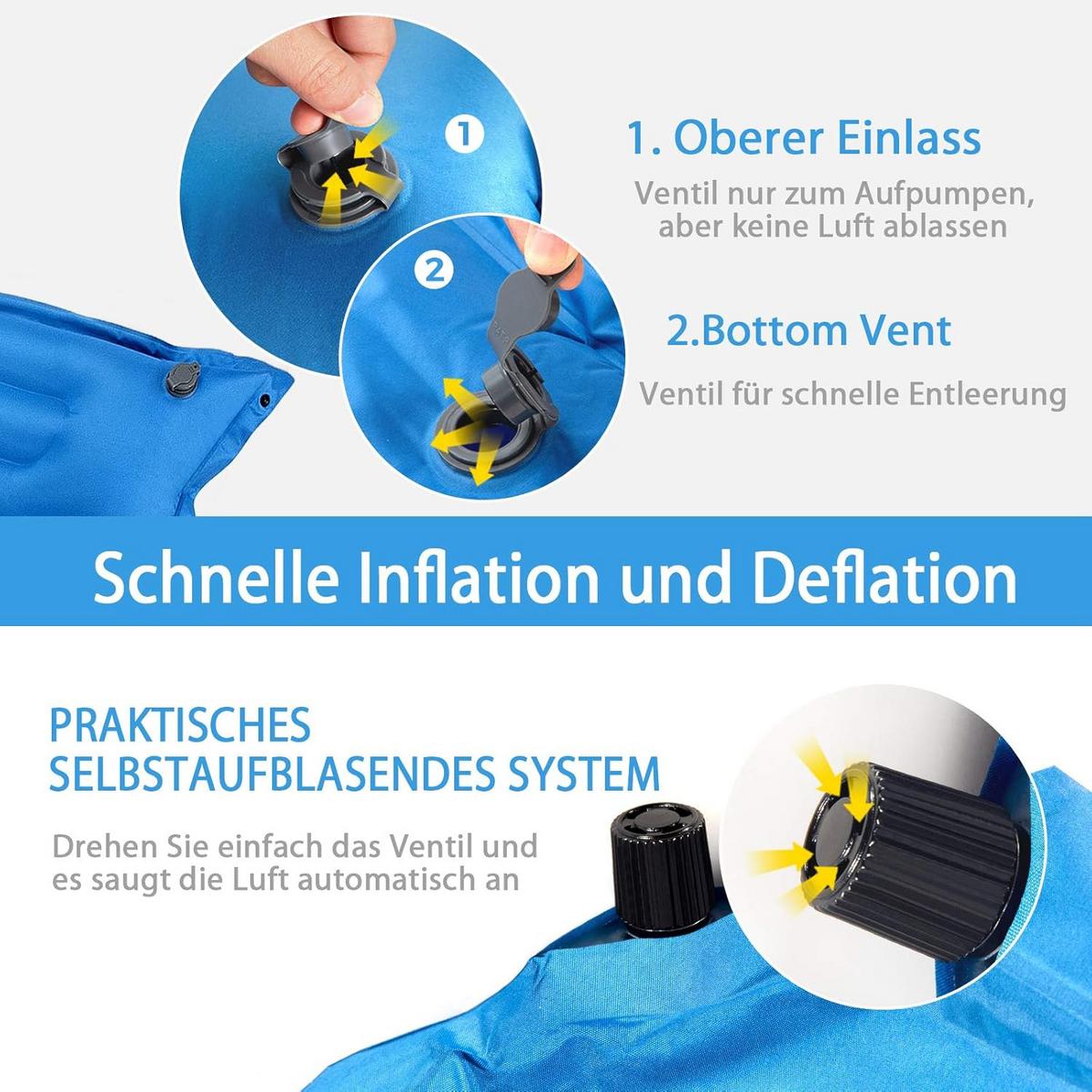 CAMPING MATTRESS Blau - Blau, Textil - COSTWAY