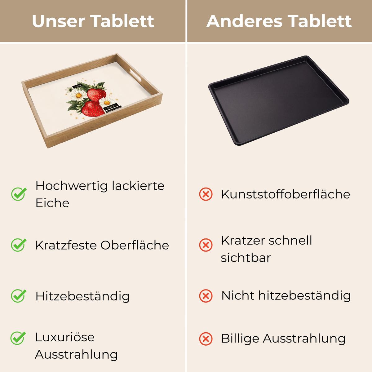 TABLETT Erdbeeren - Gänseblümchen - Zitat - Sterne 50x35 cm - Multicolor, Holz (50/5/5cm) - OnlyWow