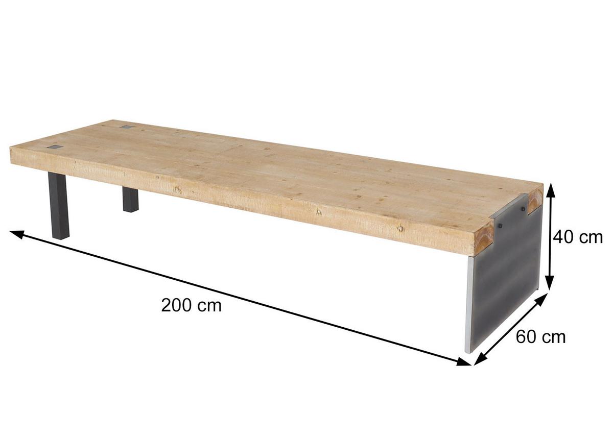 SITZBANK Braun - Naturfarben/Braun, Holz (200/40/60cm) - MCW