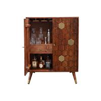 HAUSBAR ARENZANO, Akazie Massivholz, Dunkelbraun, 75 x 46 x 96 cm - Dunkelbraun/Braun, Akazienholz/Holz (75/96/46cm) - KADIMA DESIGN