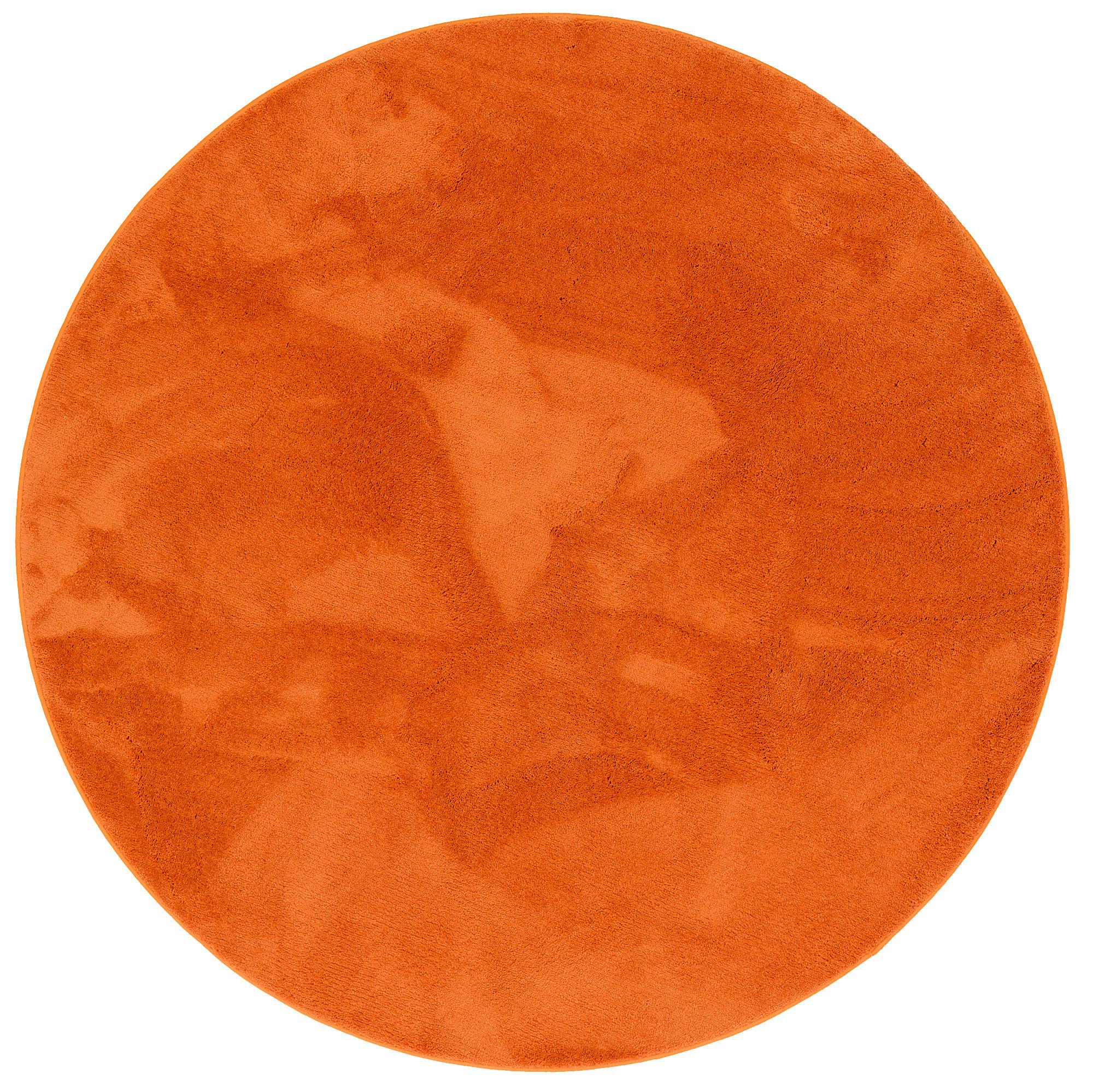 LUXUS SUPER SOFT HOCHFLOR LANGFLOR TEPPICH DELUXE RUND - Orange, Textil (160/160cm) - Snapstyle