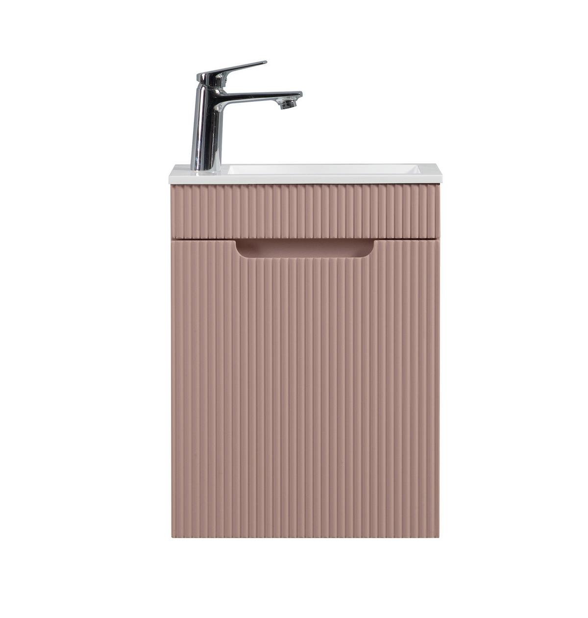 GÄSTE-WC-MÖBELSET Thermis 2 Teile Rose - 40 x 22 x 53 cm - Rosa, Holz (40/53/22cm) - Badplaats