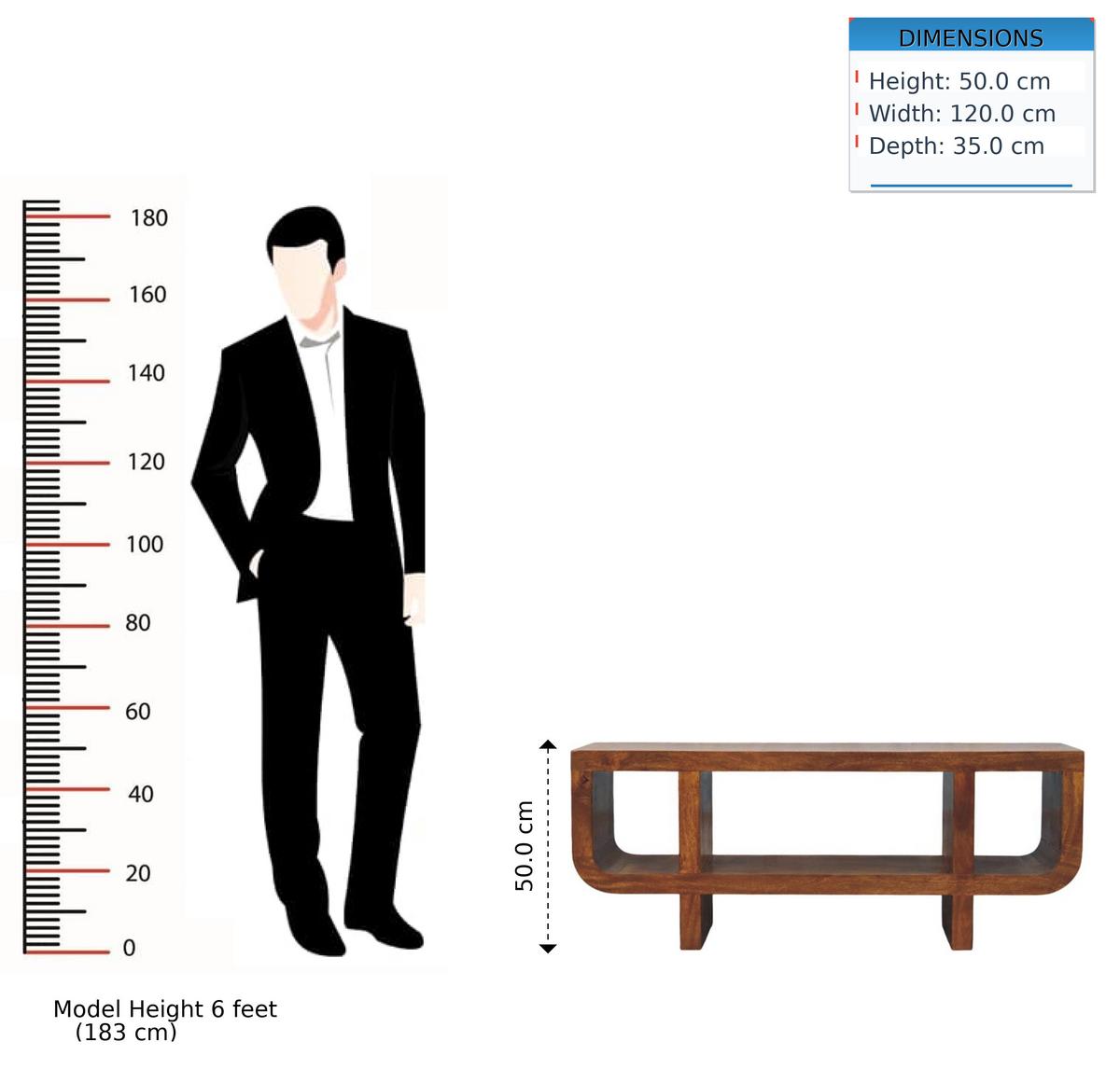 MEDIENMÖBEL Rich-Kastanien-Finish, 3 Regal-Einheiten, Braun - Dunkelbraun, Holz (35/50/120cm) - Artisan Furniture