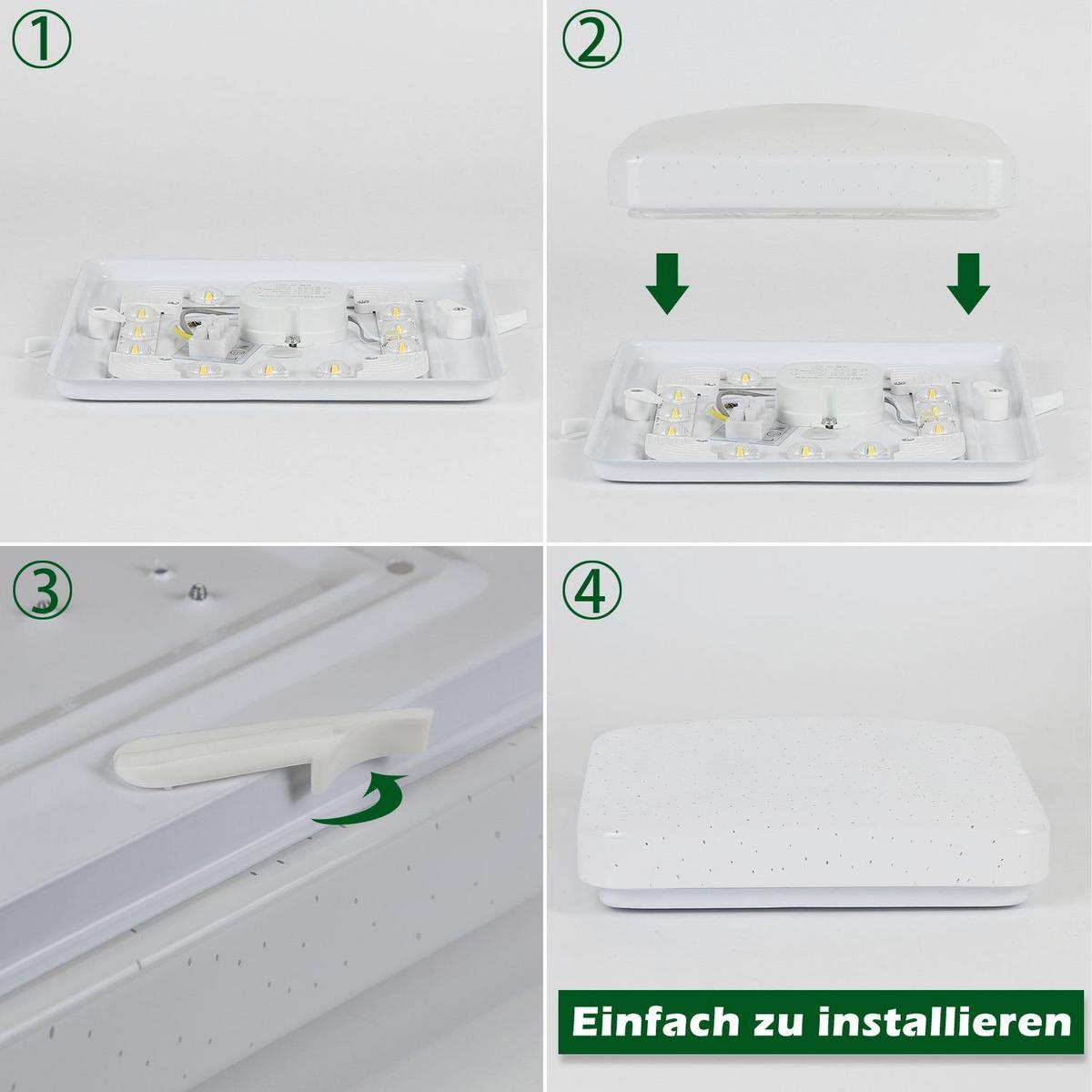 LED-DECKENLEUCHTE Adelheid 21/21/4 cm - Weiß, Kunststoff (21/21/4cm) - Nettlife