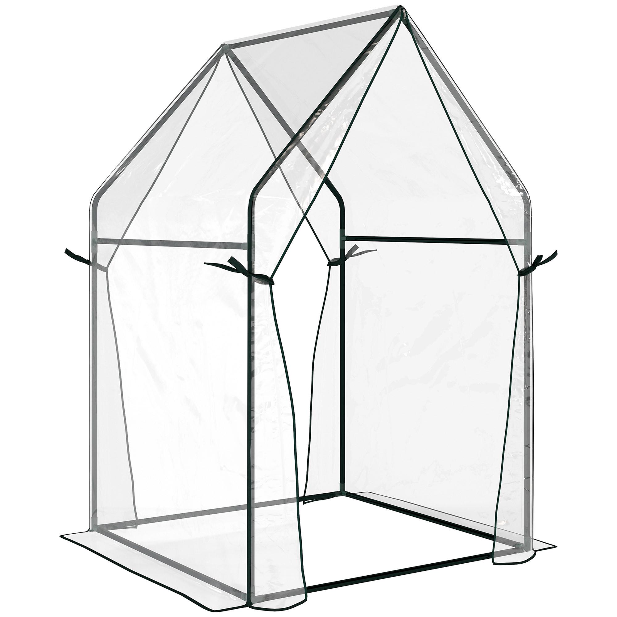 FOLIENGEWÄCHSHAUS, Transparent, Stahl, Kunststoff - Transparent, Metall (90/145/90cm) - Outsunny