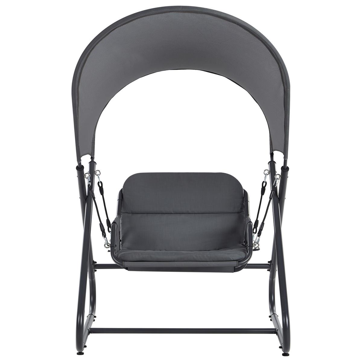HOLLYWOODSCHAUKEL Grau Solagna - Grau, Metall (114/182/117cm) - Beliani