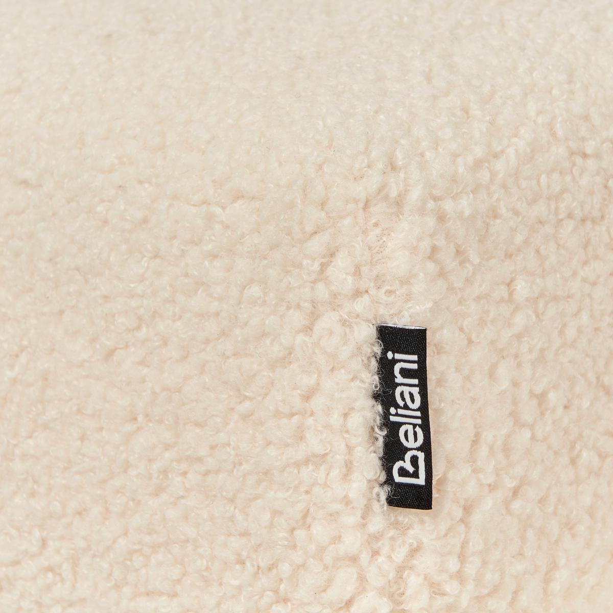 POLSTERBANK Cremeweiß/Hellbraun Tamre - Creme/Braun, Holz/Textil (118/48/46cm) - Beliani