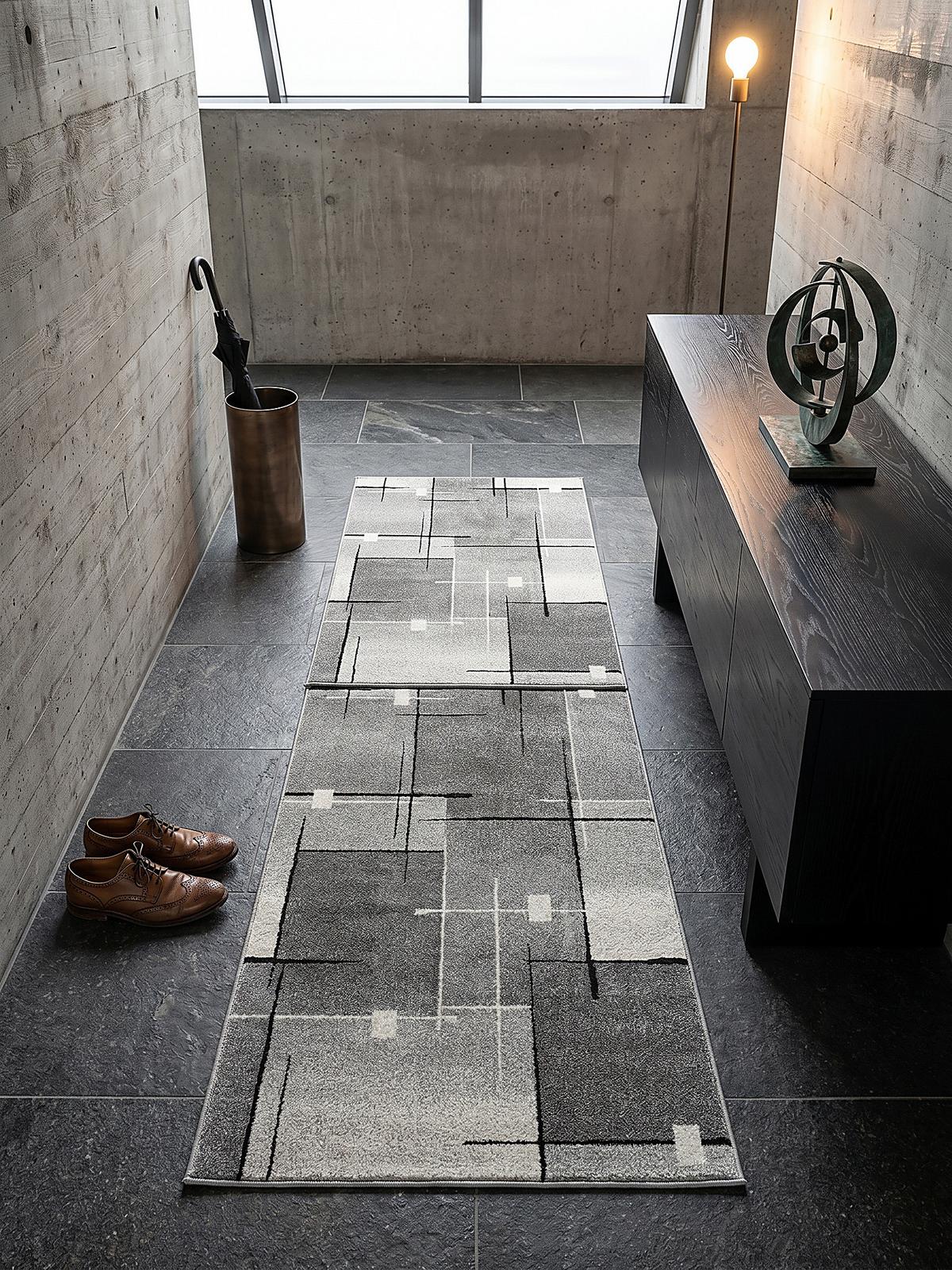 TEPPICH Niederflor Patchwork THUR Polypropylen Grau 80 x 140 cm - Grau, Textil (80/140cm) - KADIMA DESIGN